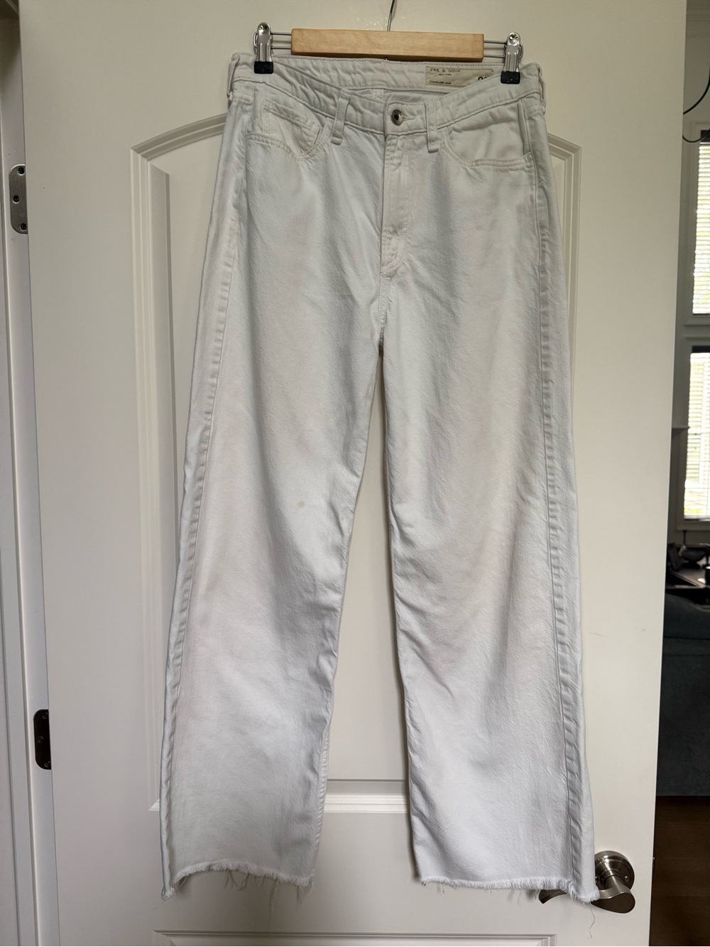 Rag & Bone Cloud Lori White Wide Leg Jeans 26 - Picture 3 of 8